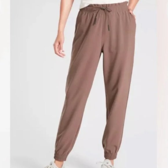 Athleta Metropolis Jogger Drawstring Pants Mineral Brown 10 - Picture 1 of 12